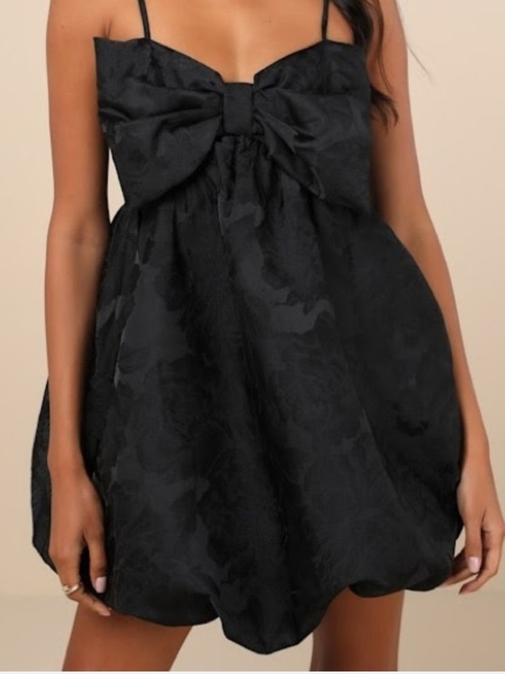 NWT! Lulu's Black Strappy Mini Bubble Hem Dress